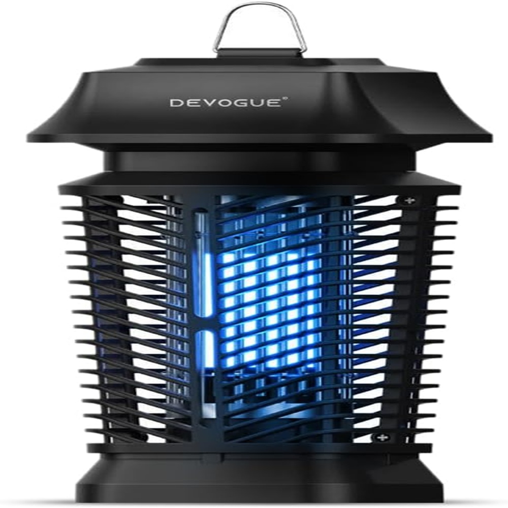 DEVOGUE® Electric Bug Zapper - Electric Blue Violet Attract Insect Light - Modern Stylish Mosquito Fly Killer - Fly Mosquito Control Bug Zapper Outdoor & Home and Kitchen (Black)