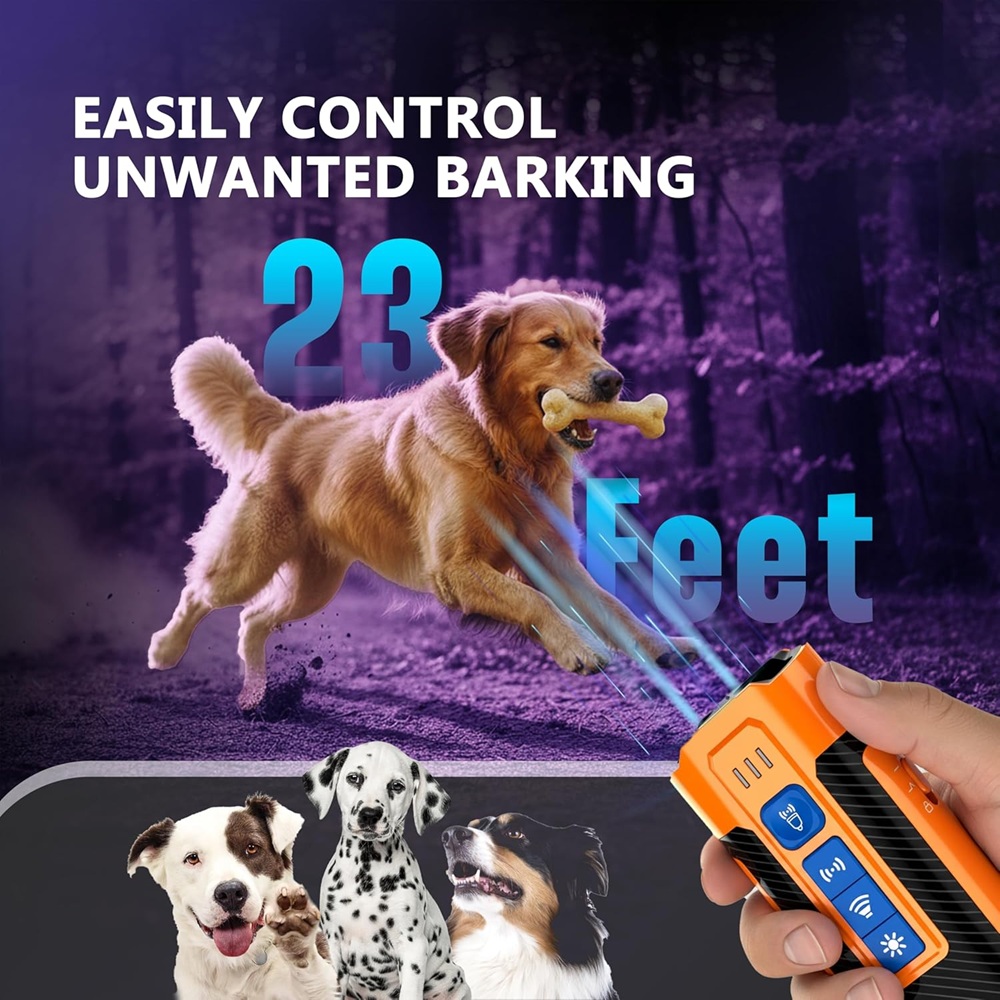 DEVOGUE® Dog Bark Deterrent Devices with Different Training Modes – Rechargeable Anti Barking Device for Dogs – 10 to 12 Meter Long Range Ultrasonic Dog Bark Deterrent