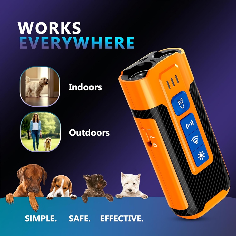 DEVOGUE® Dog Bark Deterrent Devices with Different Training Modes – Rechargeable Anti Barking Device for Dogs – 10 to 12 Meter Long Range Ultrasonic Dog Bark Deterrent